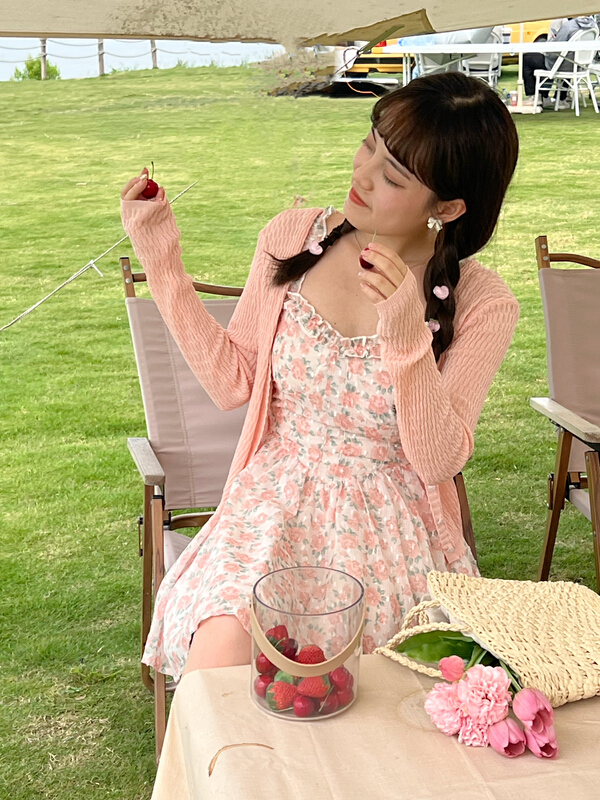 [best of you] small fresh V-neck single breasted knitted cardigan 6299# HBx
