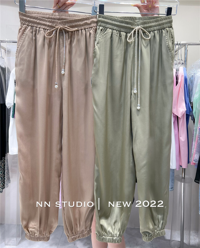 [NN] pearl rope acetic acid versatile casual pants 7509# XYY