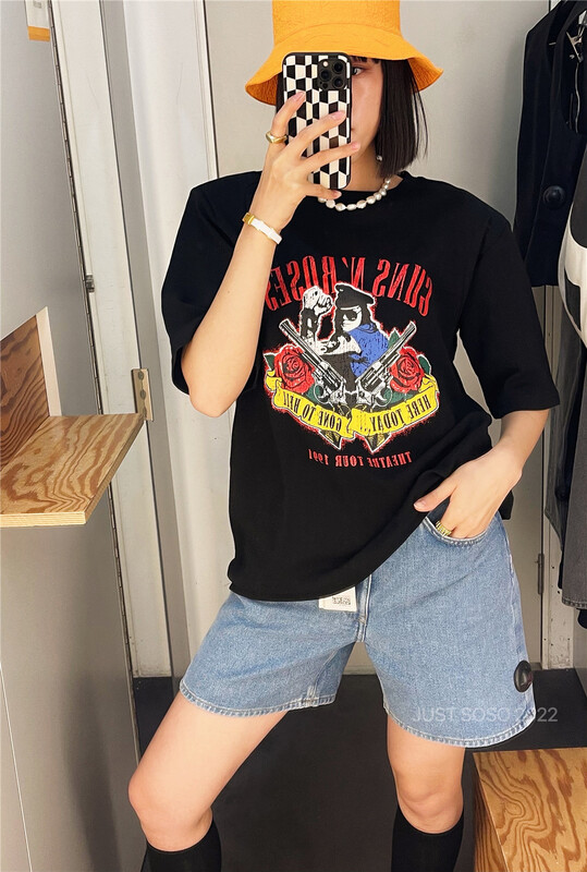 New in early summer! [just soso] street fashion versatile short sleeve T-shirt 6934# CLS