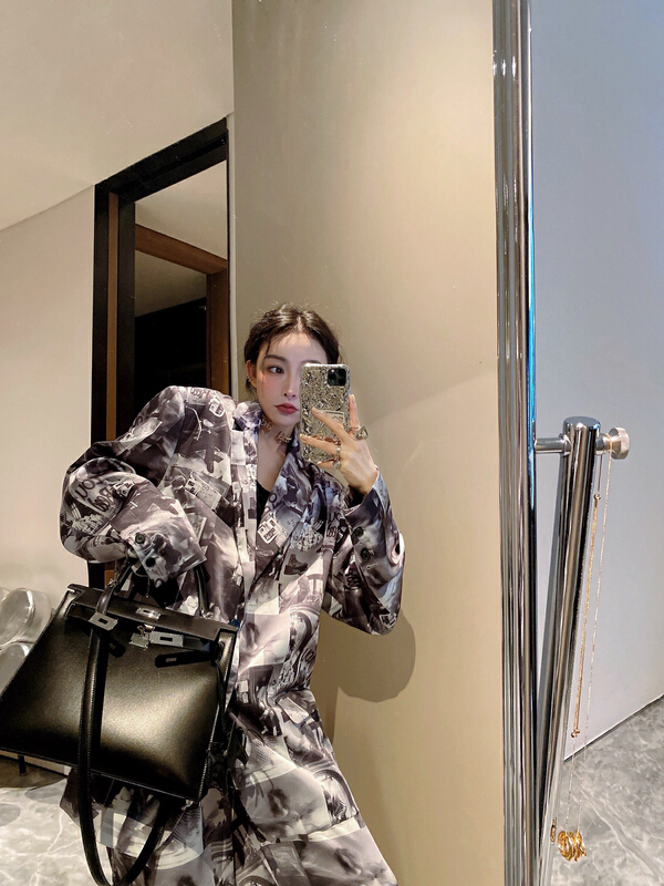 [Nancy] Vintage printed loose suit q6233# WPL
