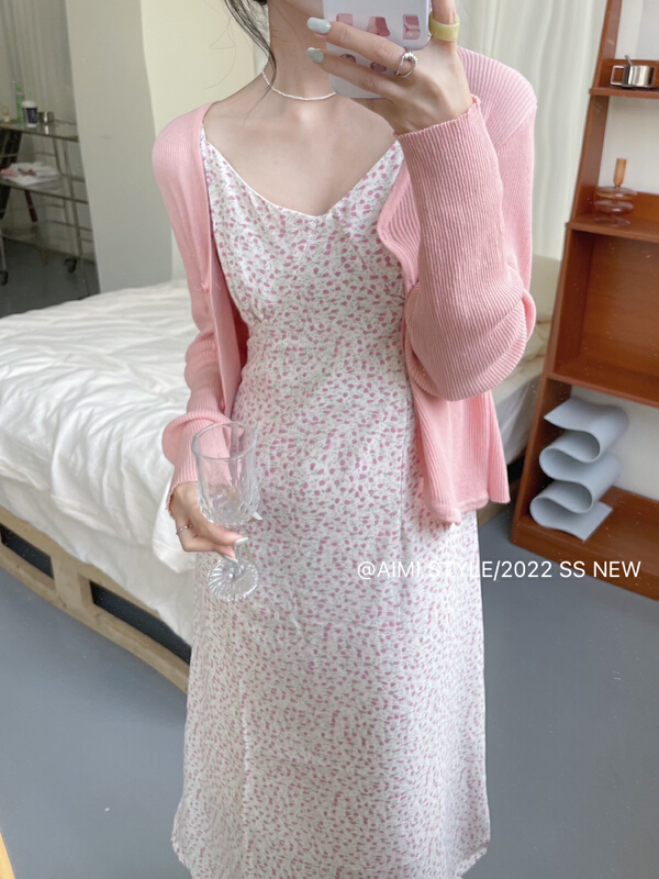 [aimistyle] Korean V-neck small fresh floral dress 10595# HBx