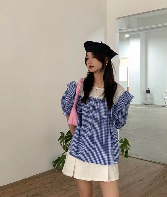 [blue show] Vintage shirt with stitching design 6106# LSW