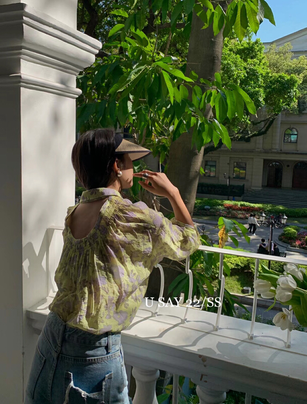 [u say] vintage design comfortable shirt 65555# LSL