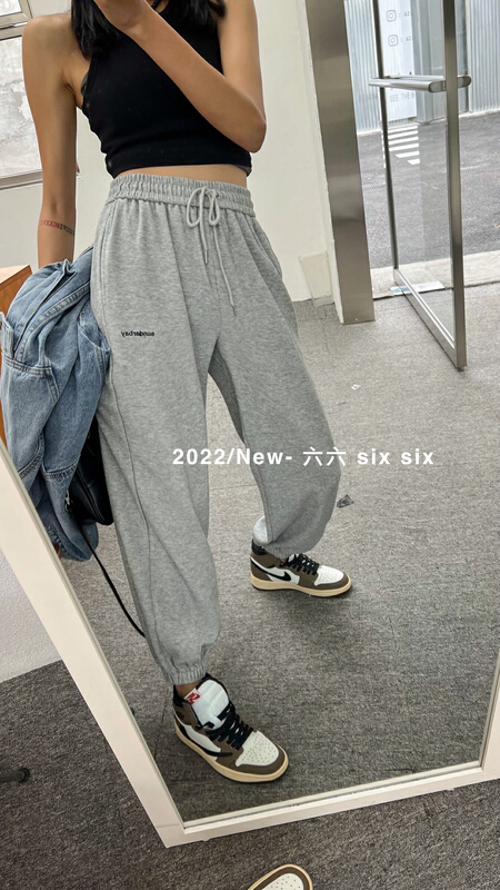 New year in early spring! [66] personalized letter embroidery versatile casual pants 16008# L