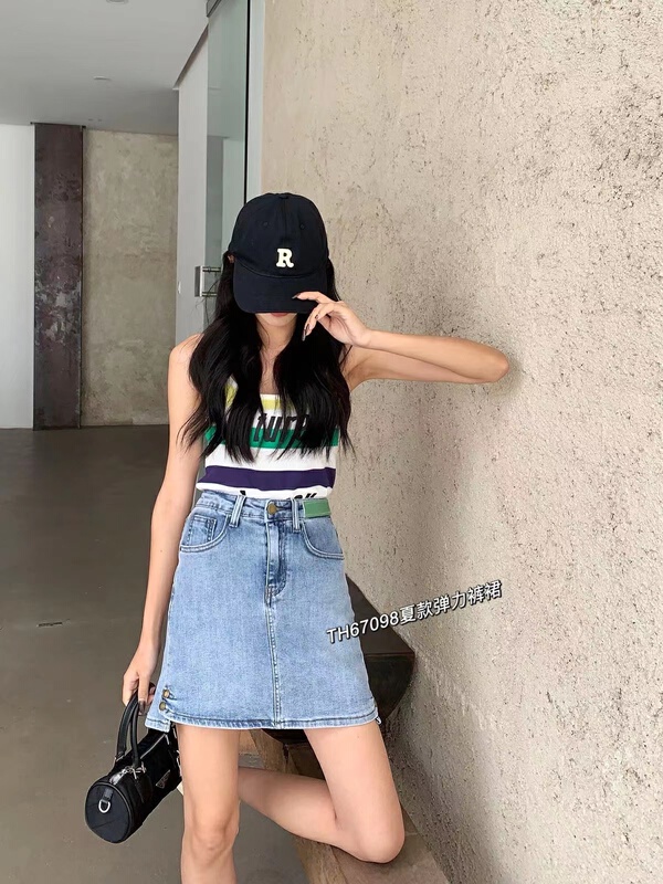 New in early summer! [T.H] Korean foreign style high waist skirt 67098# LSW