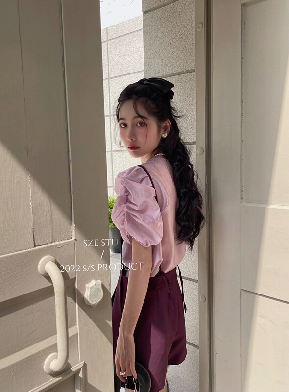 [Sze] gentle basic versatile blouse 60075# zxx