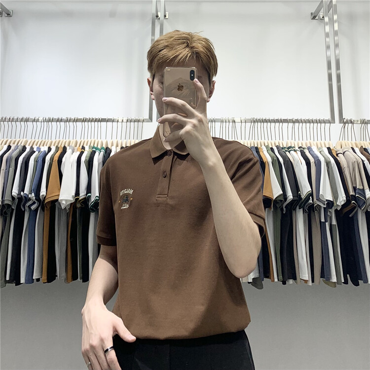 New in early summer! [wild club] simple and versatile embroidered polo shirt b9605# ZZL