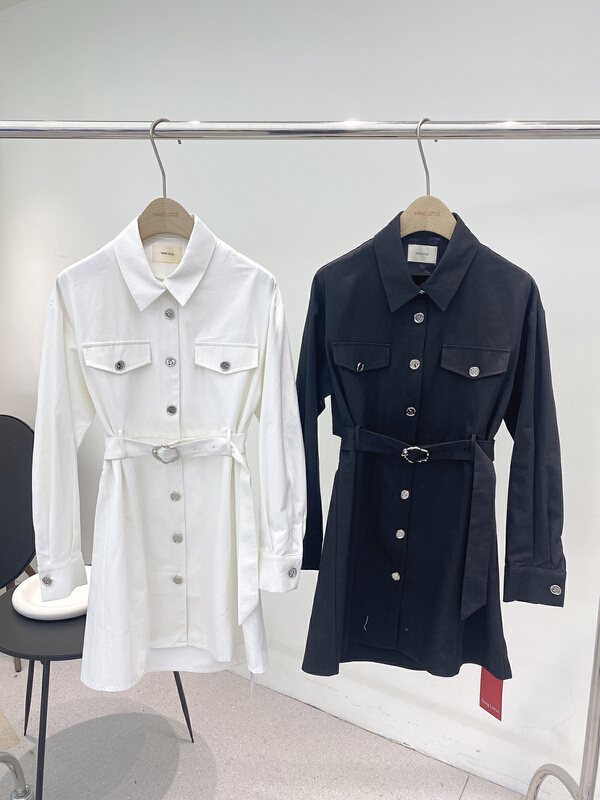 New year in early spring! [Yang lotus] waist closing fashion versatile dress (with belt) s12101090# ozq