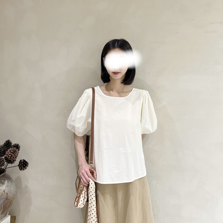 New in early summer! [I look] Japanese simple bubble sleeve shirt 12039# ZSY