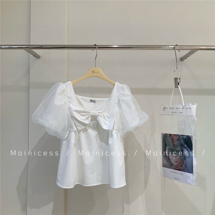 [mainicess] slim comfortable bubble sleeve blouse 2811# L