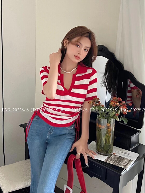 [goblin] striped aging Spice Girl Sweater 888# PCZ