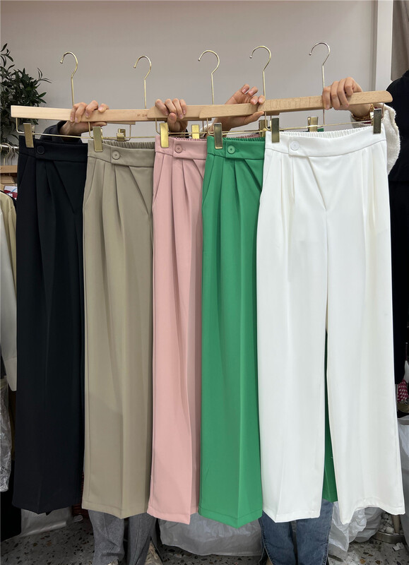 New year in early spring! [if shop] Western style versatile pleated design trousers 01600-1# CLS