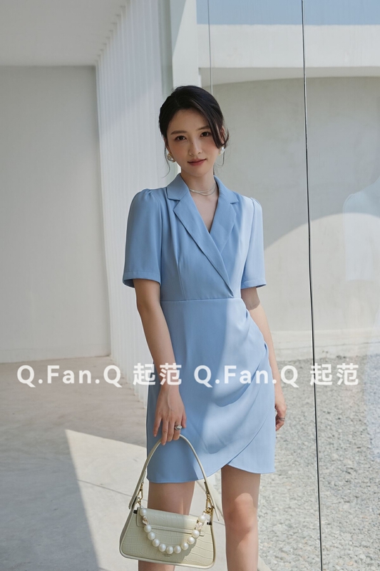 New in early summer! [style] new commuter style high waist Pleated Dress 8051# JJ
