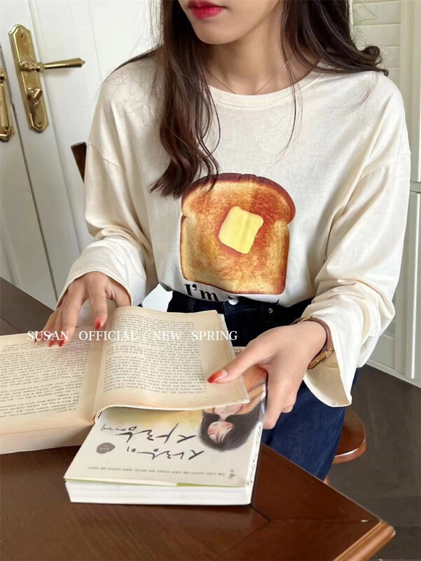 New year in early spring! [Susan] graphic printing fashion long sleeve T-shirt s097# LSW