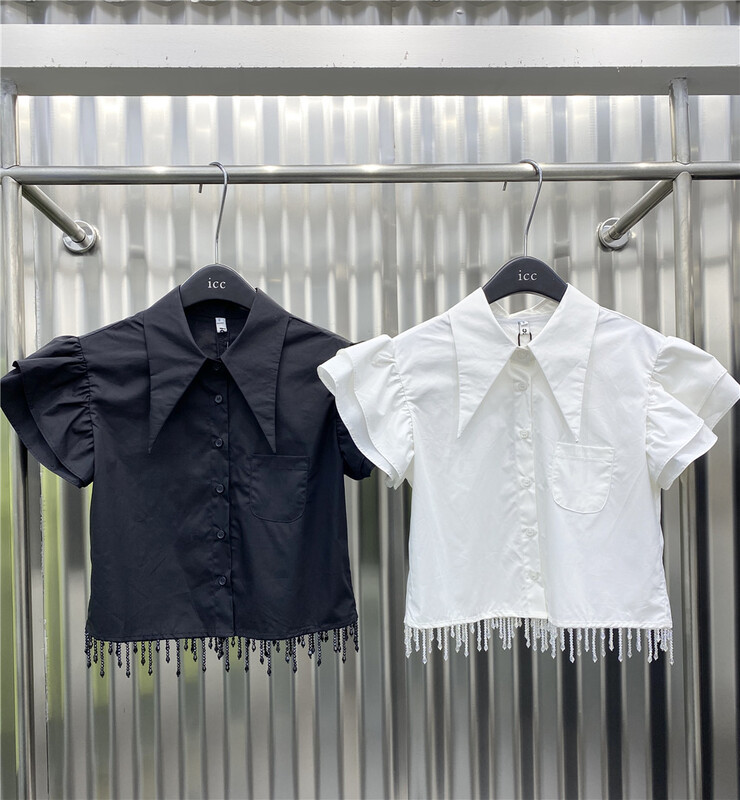 [ICC] solid color tassel breasted shirt 8251# PCZ