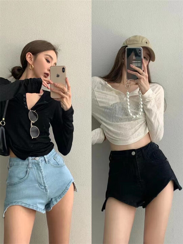 New year in early spring! [Dido] hot girl little sexy foreign style thin denim shorts 6996# hjy
