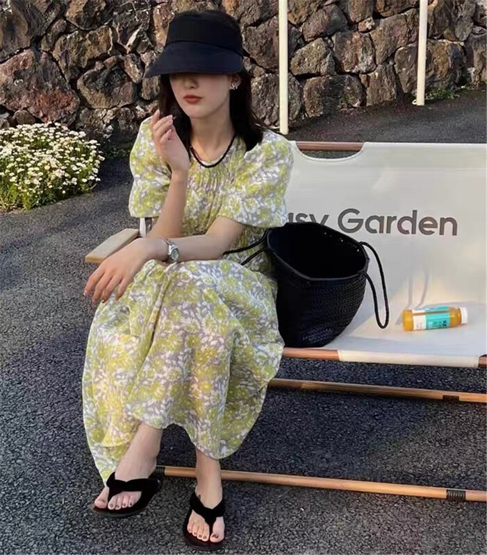 [Naikan Nik] fashion round neck mid length temperament dress 9665# lwy