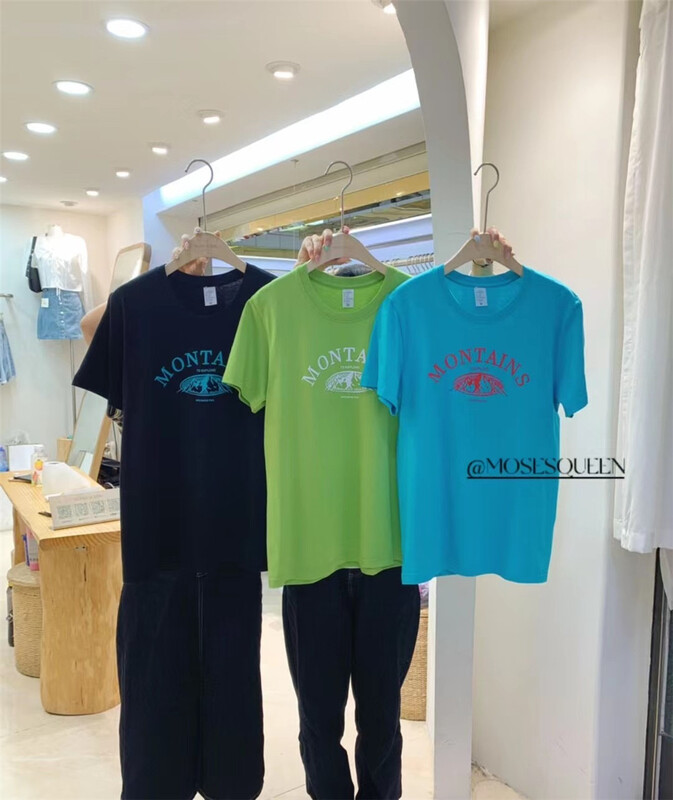 New in early summer! [Moses queen] simple and versatile loose letter short sleeve T-shirt 50182# XYY