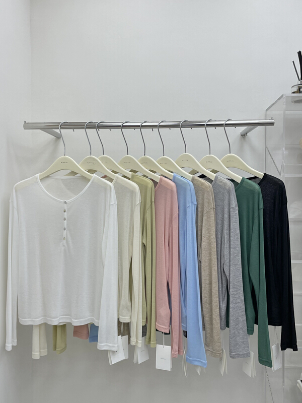 New year in early spring! [Kittin] simple and comfortable long sleeve T-shirt 327# L
