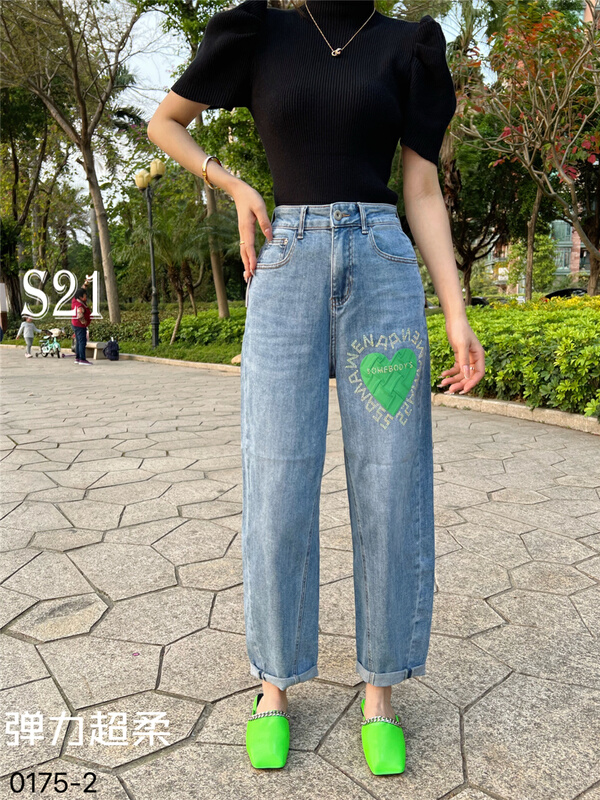 [CC] straight tube versatile heart-shaped fashion jeans 0175-2# XYJ