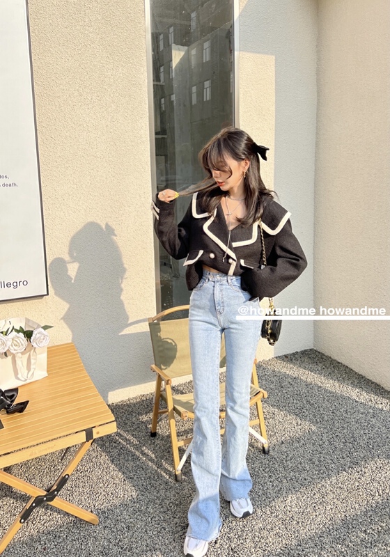 New year in early spring! [how and me] high waist fashion retro western style jeans 9101# LSL