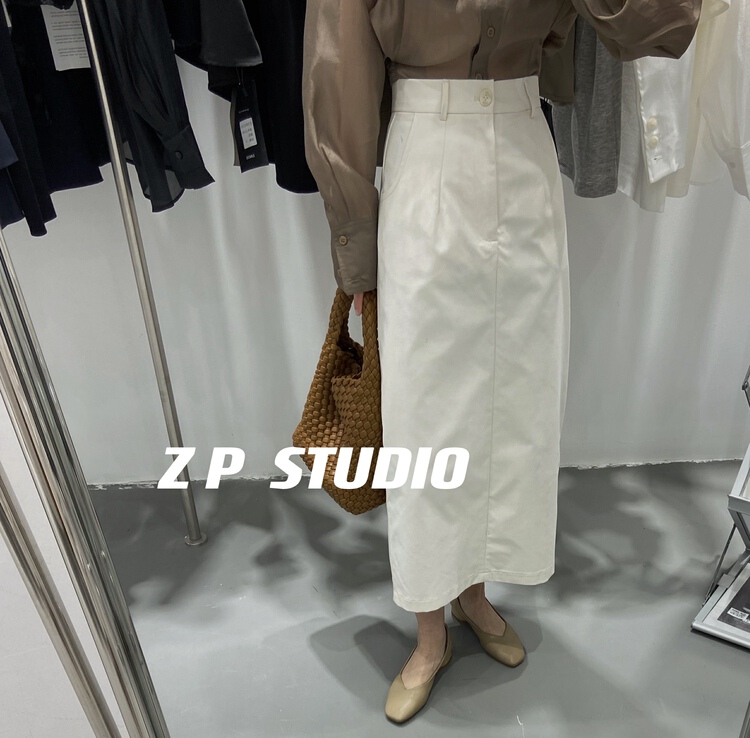 早春上新！【Z.P  STUDIOS】後開衩顯瘦百搭半身裙  8011#  ZSY