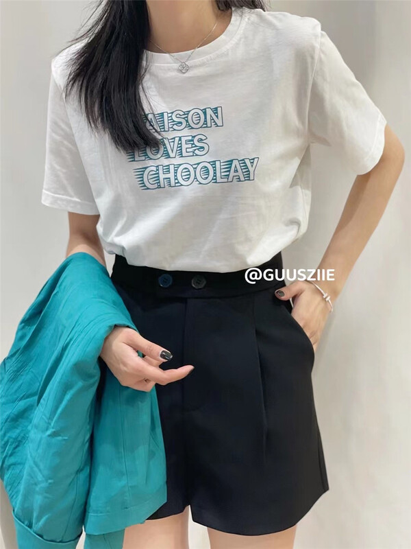 New year in early spring! [ancient illustration] versatile basic round neck personalized letter printed short sleeve T-shirt 5127# hjy