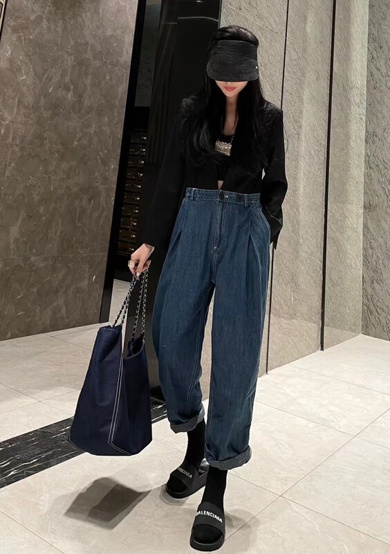 New year in early spring! [bobo1972] Korean fashion denim splicing Jumpsuit 211829# ozq