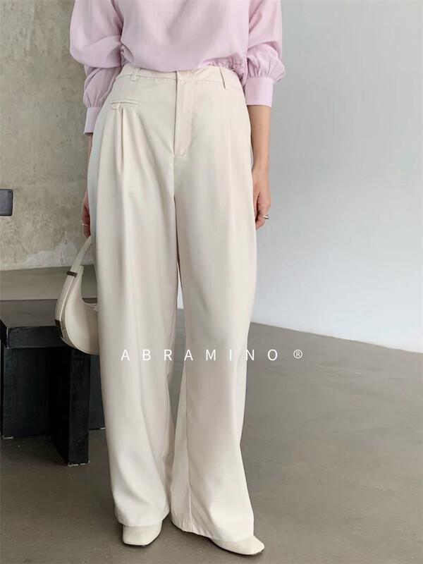 [Abra] simple solid color loose casual pants 89336# XJ