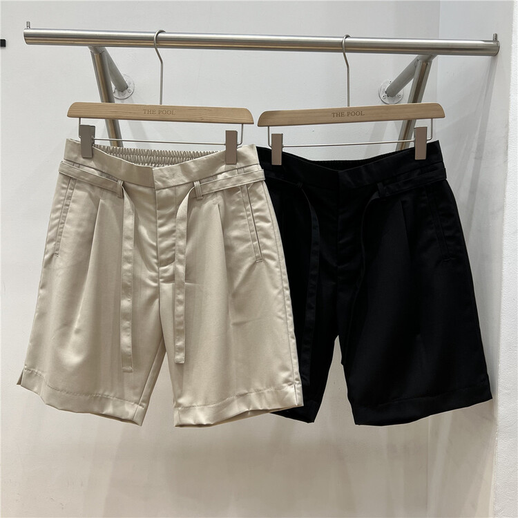 [the pool] comfortable and versatile solid color simple casual shorts (with belt) 2238# ZZL