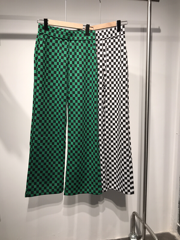 [Wuyi] chessboard Plaid micro La versatile casual pants wy11001# XJ