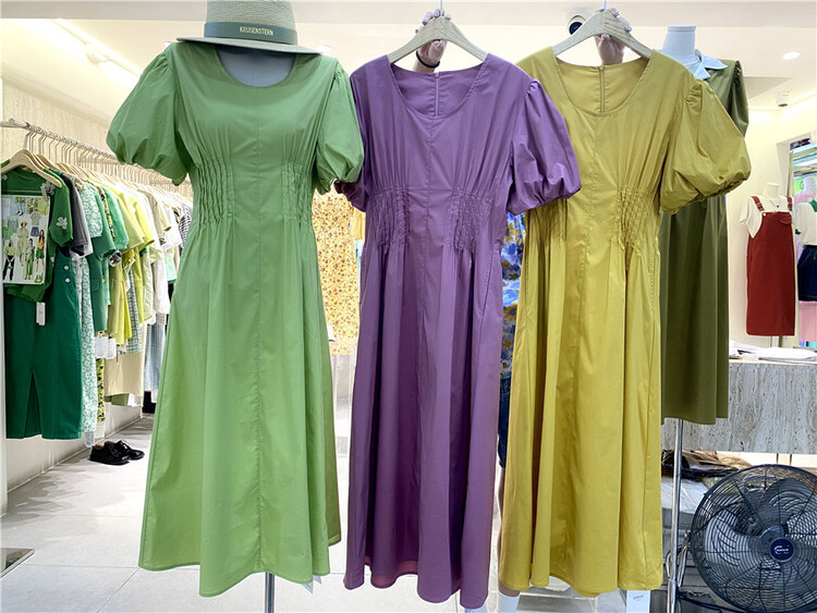 [Boran buran] waist closing bubble sleeve temperament dress (only skirts) 7252# LSW