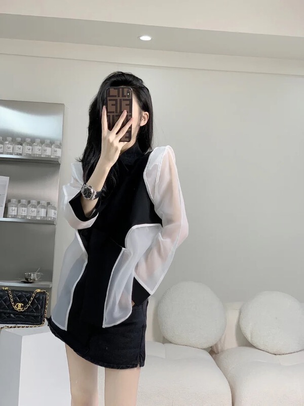 New in early summer! [keep] Organza splicing jacket 7780# WTT