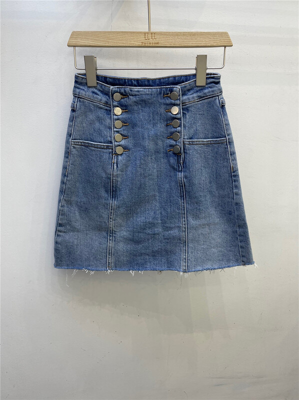Original price 79.00! New in early summer! [u.u] suit design double breasted versatile denim skirt 63179# CSX