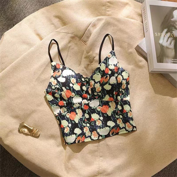 goods in stock! New in early summer! [xiaocaimiao] sexy Vintage Floral vest / sling 8252# lwy
