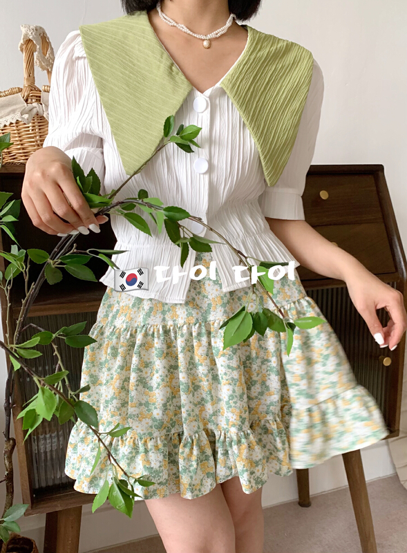 [Dai Dai] slim and short waist closing design small shirt 4495# L