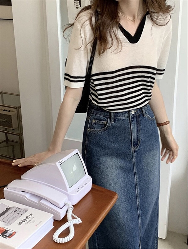 New in early summer! [Wo / men] Korean striped Pullover Sweater 2692# zxl