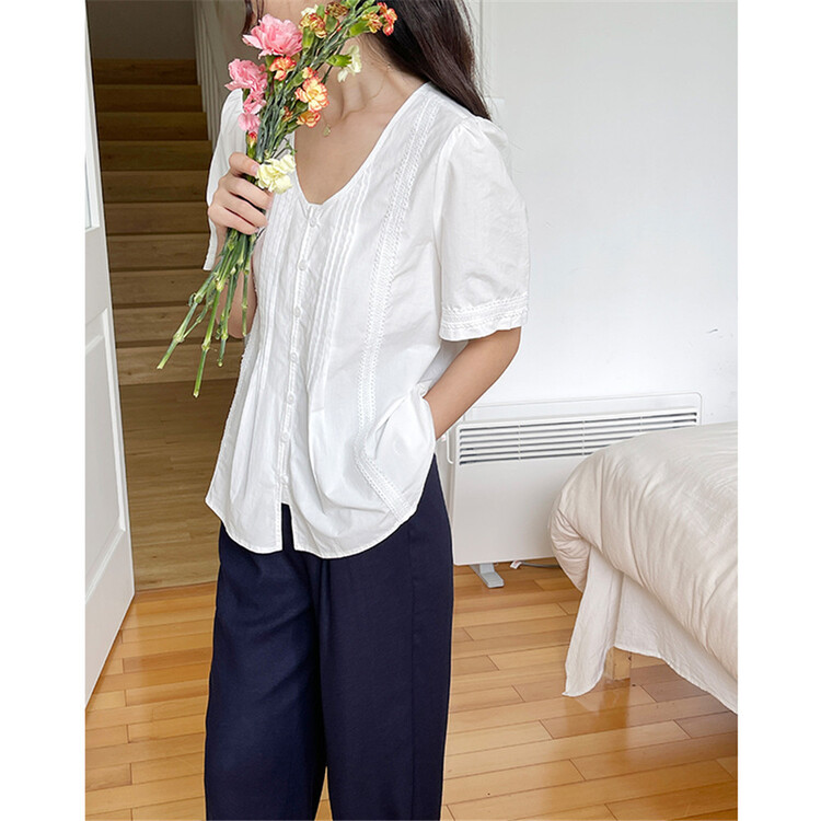 [m.five & seehol] simple Japanese style versatile short sleeved shirt 9582# CLS