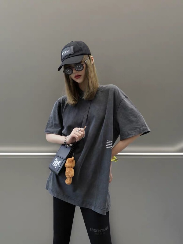 [gigilar] casual loose letter short sleeve T-shirt 0002# PCZ
