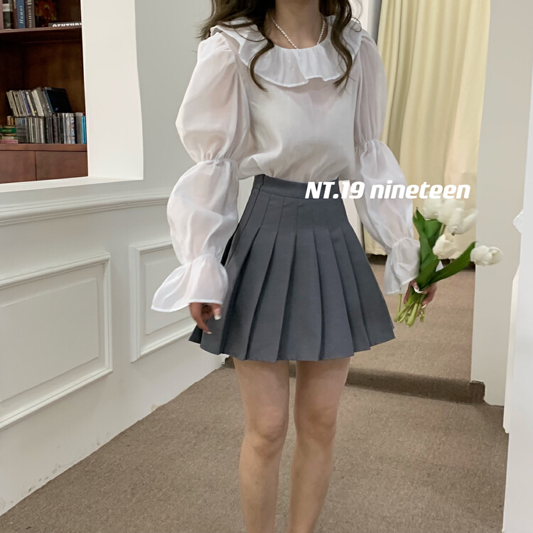 New year in early spring! [19. Nineteen] classic versatile A-line pleated skirt (with safety pants inside) 222# ll
