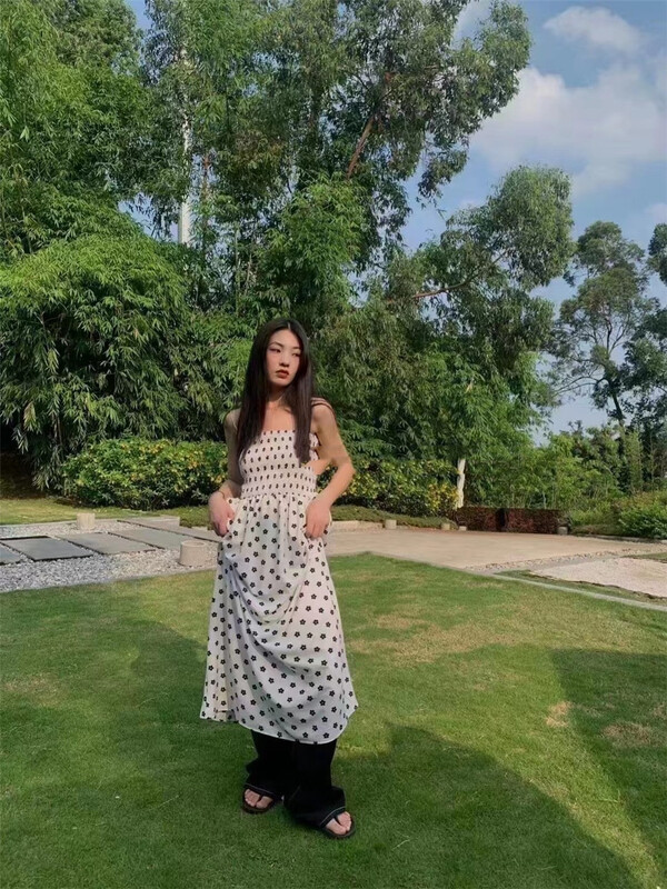 [Han C family] suspender floret Pleated Dress 8126# PCZ