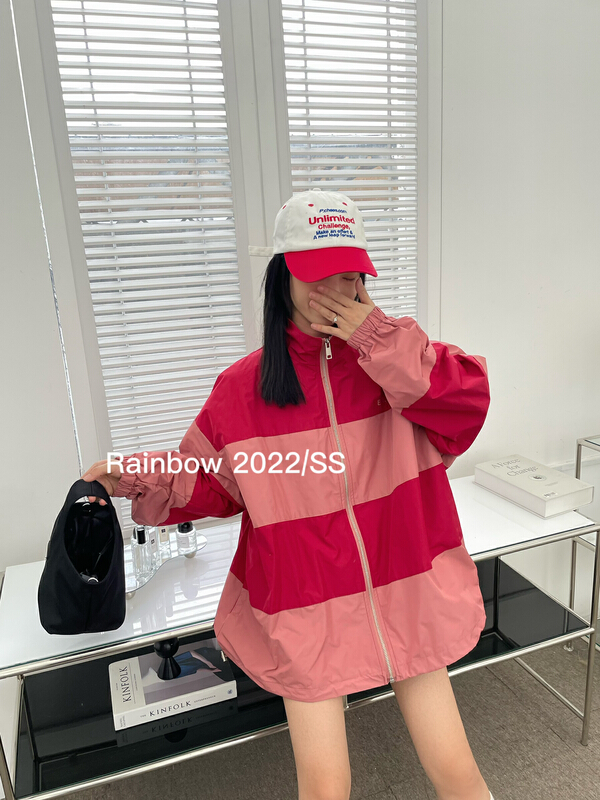 【MEET RAINBOW】拼接撞色衝鋒衣風衣  12679#  LSL
