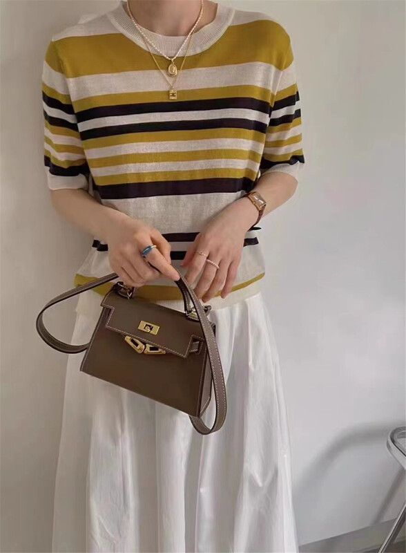 New in early summer! [Weika] Korean stripe comfortable and versatile small shirt 8220# lwy