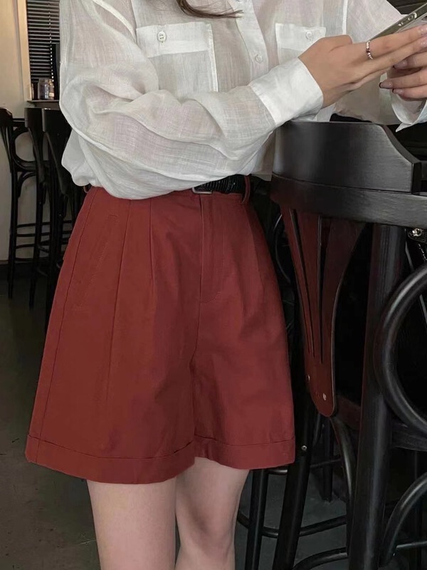 New in early summer! [Focus] Korean simple and versatile casual shorts (with belt) 8006# HBx