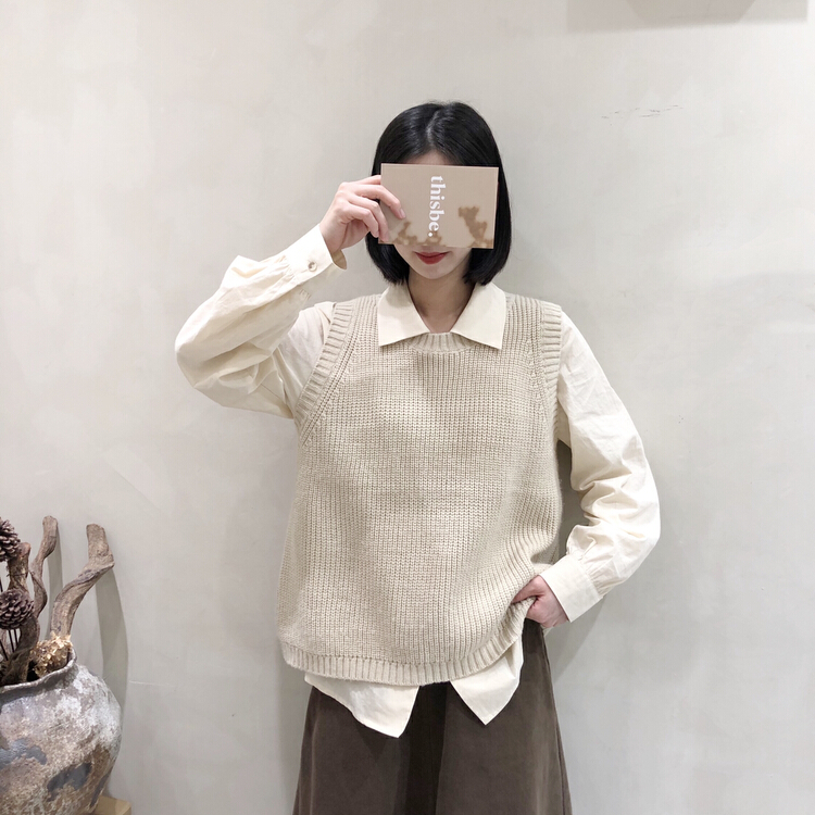 New year in early spring! [I look] daily miscellaneous wind aging and overlapping spring atmosphere vest ck90056# ZSY