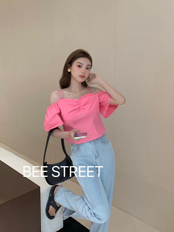 [bee Street] simple and versatile fashion vest / suspender 9164# lwy