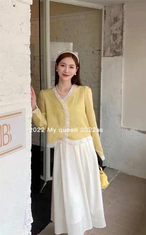 [my queen] small xiangfengmu ear contrast shirt ys1-8826# zxx