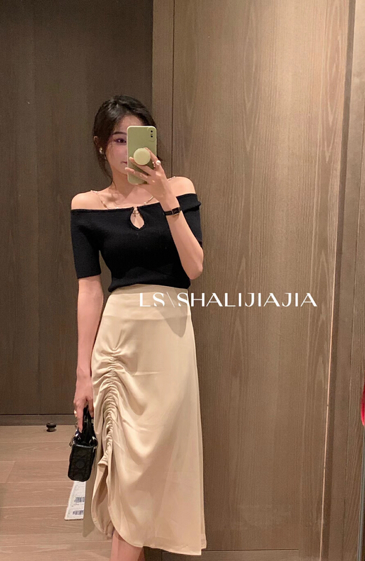 goods in stock! New year in early spring! [LS] elegant drawstring skirt 8282# WPL