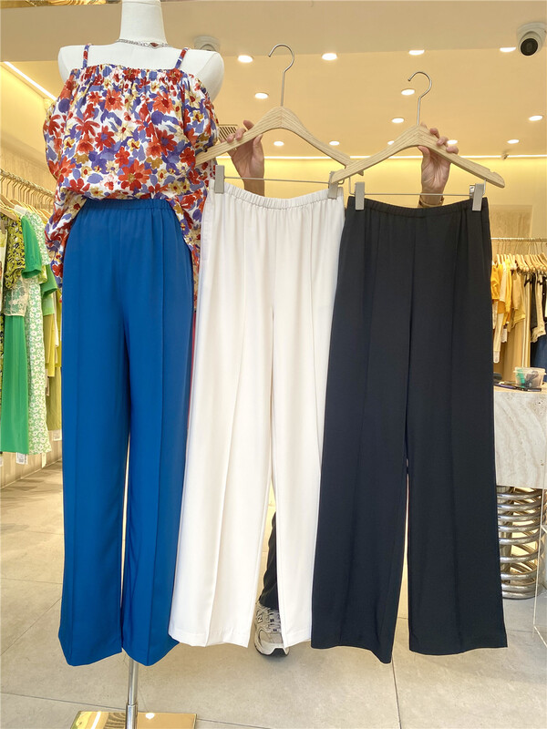 [Boran buran] elastic waist, simple and slim casual pants 7370# LSW