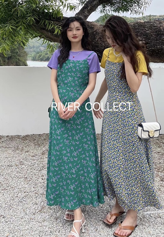 [River collect] sling floral dress 1282# zxl
